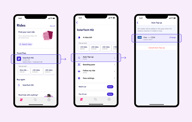 Manage Auto top-up - Change card